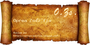 Oprea Zsófia névjegykártya
